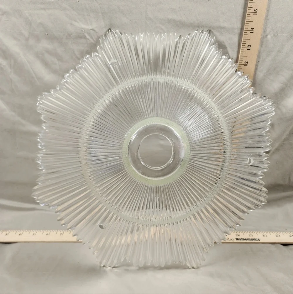 Antique Art Deco Ice Crystal Glass Static Ceiling Light Shade